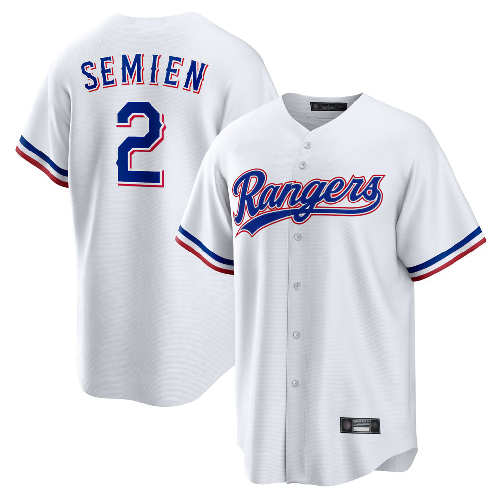 Silnrao T.Rangers #2 Marcus Semien Player White Replica Game Stitched Jerseys