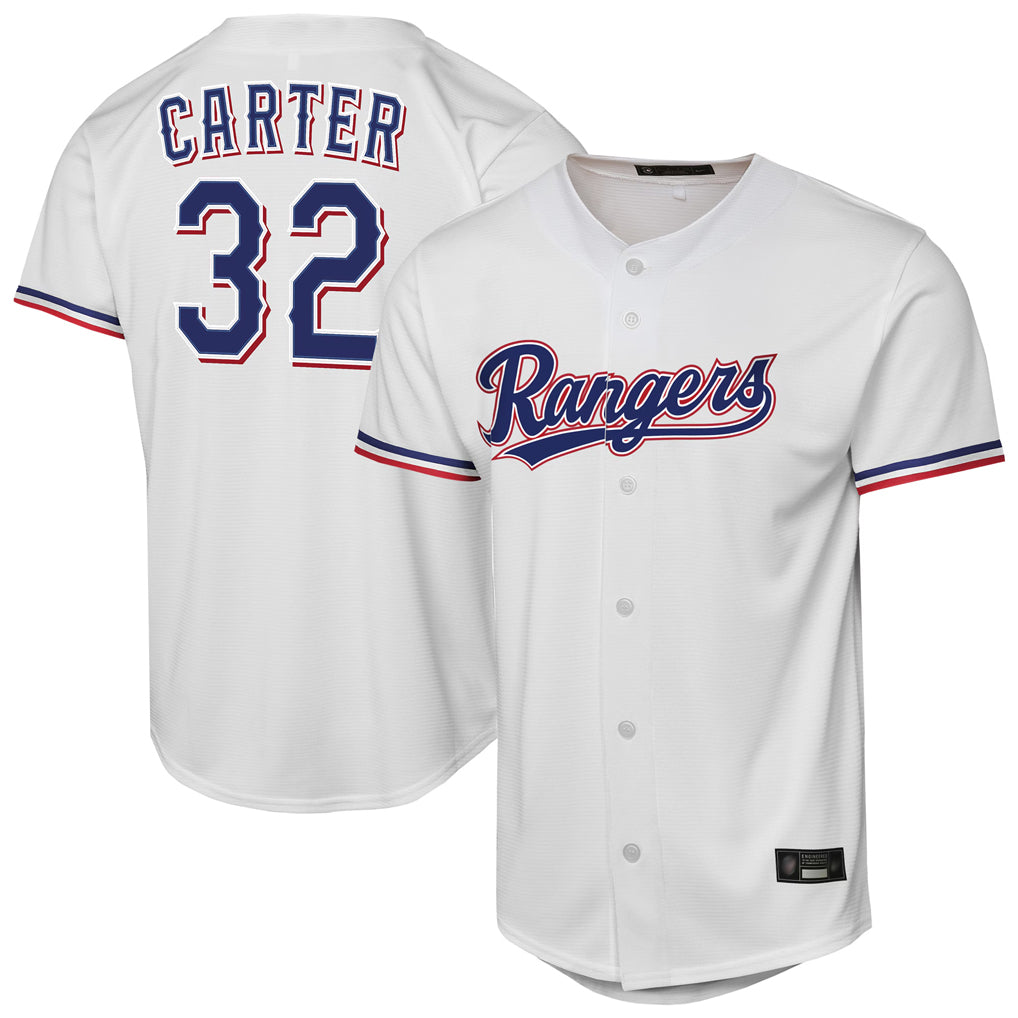 Silnrao T.Rangers #32 Evan Carter Player White Home Replica Stitched Jerseys