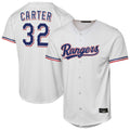 Silnrao T.Rangers #32 Evan Carter Player White Home Replica Stitched Jerseys