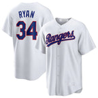 Silnrao T.Rangers #34 Nolan Ryan Player White Home Game Stitched Jerseys