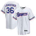 Silnrao T.Rangers #36 Wyatt Langford Player White Home Game Stitched Jerseys