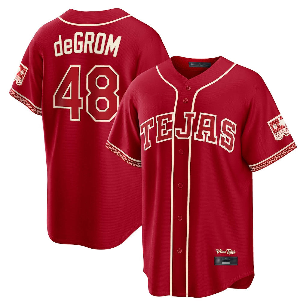 Silnrao T.Rangers #48 Jacob deGrom Player Red 2026 City Connect Limited Stitched Jerseys