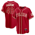 Silnrao T.Rangers #48 Jacob deGrom Player Red 2026 City Connect Limited Stitched Jerseys