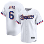 Silnrao T.Rangers #6 Josh Jung Player Gold Collection Limited White Stitched Jerseys