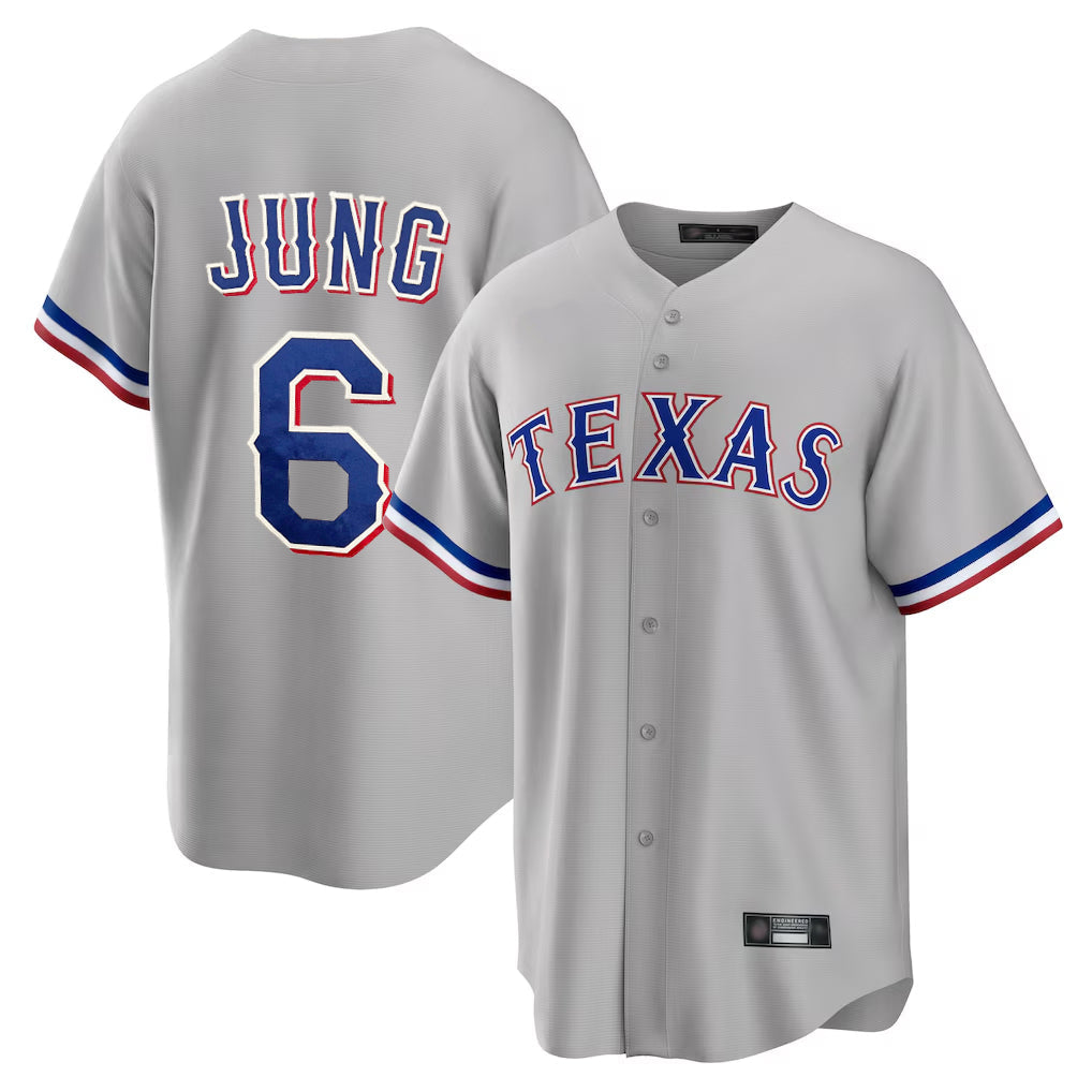 Silnrao T.Rangers #6 Josh Jung Player Gray Limited Home Stitched Jerseys
