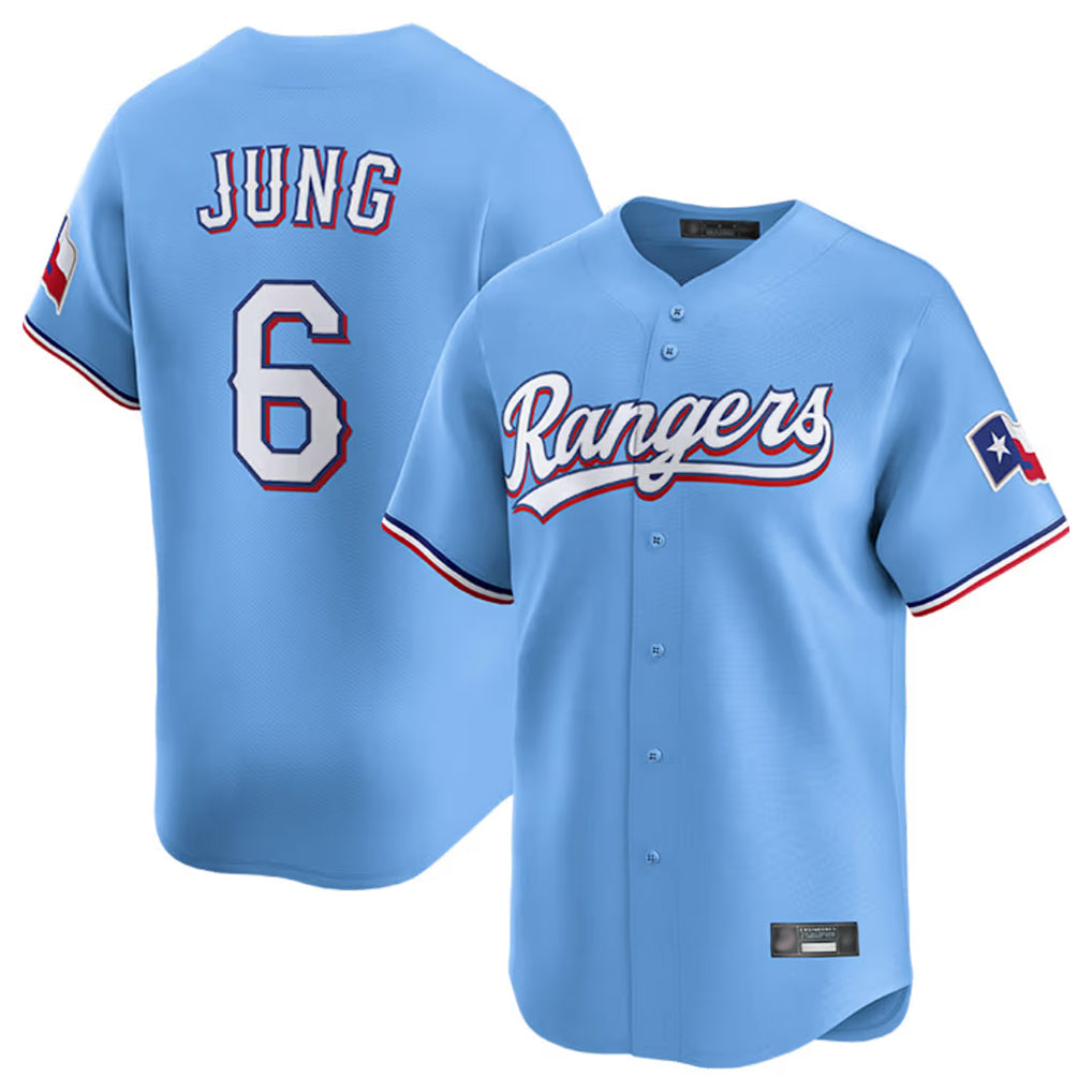 Silnrao T.Rangers #6 Josh Jung Player Light Blue Limited Home Stitched Jerseys