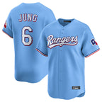 Silnrao T.Rangers #6 Josh Jung Player Light Blue Limited Home Stitched Jerseys