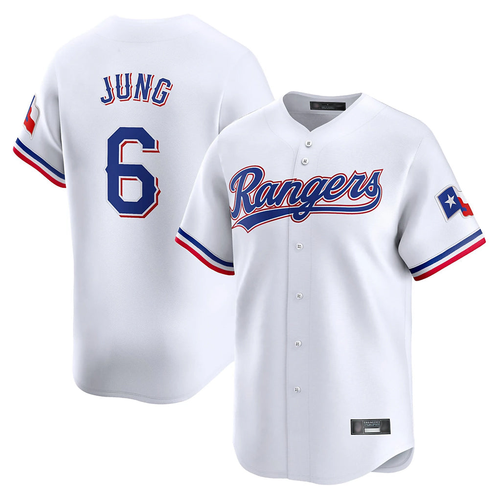Silnrao T.Rangers #6 Josh Jung Player White&Blue Home Limited Stitched Jerseys