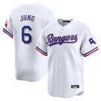 Silnrao T.Rangers #6 Josh Jung Player White&Blue Home Limited Stitched Jerseys