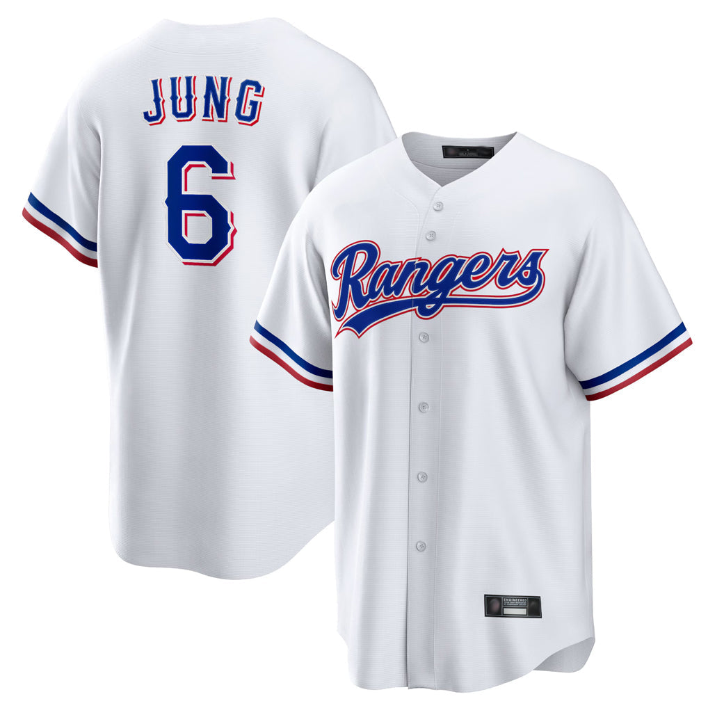 Silnrao T.Rangers #6 Josh Jung Player White Home Limited Stitched Jerseys
