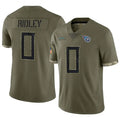 Silnrao T.Titans #0 Calvin Ridley Player Olive Salute To Service Limited Stitched Jerseys