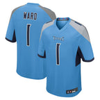 Silnrao T.Titans #1 Cameron Ward Player Light Blue Game Stitched Jerseys