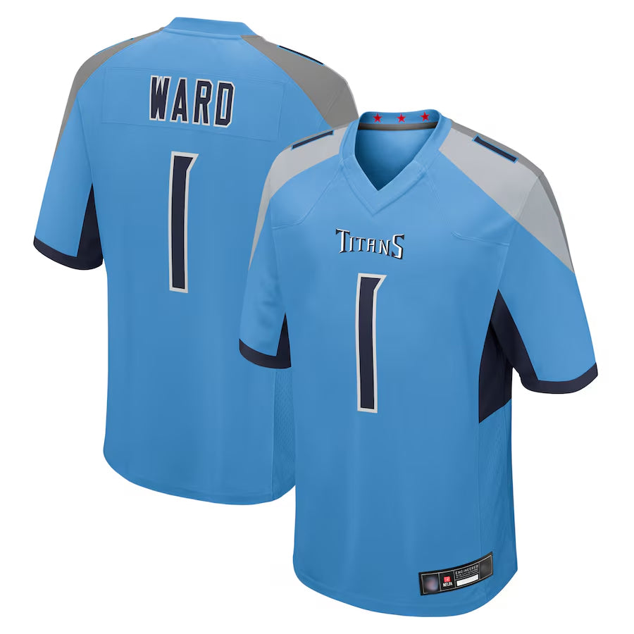 Silnrao T.Titans #1 Cameron Ward Player Light Blue Game Stitched Jerseys
