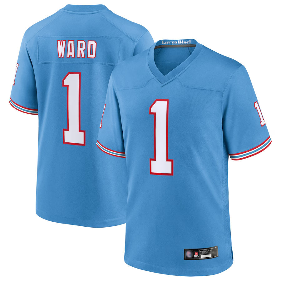 Silnrao T.Titans #1 Cameron Ward Player Light Blue Replica Limited Game Stitched Jerseys