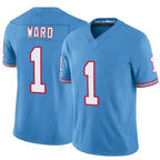 Silnrao T.Titans #1 Cameron Ward Player Light Blue Vapor F.U.S.E. Limited Stitched Jerseys
