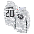 Silnrao T.Titans #20 Tony Pollard Player Arctic Camo Salute To Service Hoodies Game Stitched Jerseys