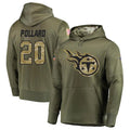 Silnrao T.Titans #20 Tony Pollard Player Camo Salute To Service Hoodies Olive Stitched Jerseys