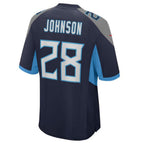 Silnrao T.Titans #28 Chris Johnson Navy Retired Player Game Jersey American Stitched Football Jerseys-1