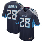 Silnrao T.Titans #28 Chris Johnson Navy Retired Player Game Jersey American Stitched Football Jerseys