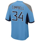 Silnrao T.T.Titans #34 Earl Campbell Player Light Blue Home Game Football Jerseys