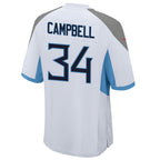 Silnrao T.Titans #34 Earl Campbell Player White Home Game Football Jerseys