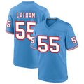 Silnrao T.Titans #55 JC Latham Player Blue Throwback Alternate Game Stitched Jerseys