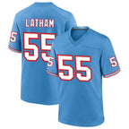 Silnrao T.Titans #55 JC Latham Player Blue Throwback Alternate Game Stitched Jerseys