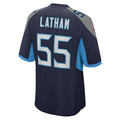 Silnrao T.Titans #55 JC Latham Player Navy Home Game Stitched Jerseys
