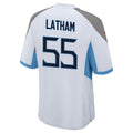 Silnrao T.Titans #55 JC Latham Player White Home Game Stitched Jerseys