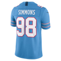Silnrao T.Titans #98 Jeffery Simmons Light Blue Team Vapor F.U.S.E. Stitched Limited Jerseys