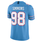 Silnrao T.Titans #98 Jeffery Simmons Light Blue Team Vapor F.U.S.E. Stitched Limited Jerseys