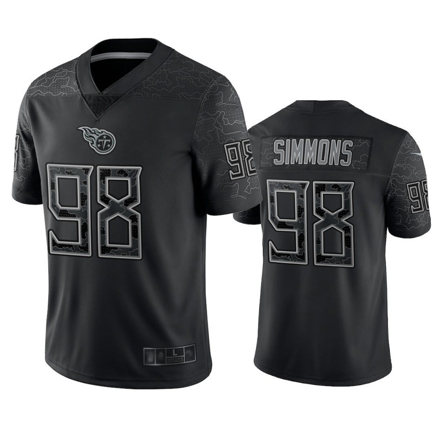 Silnrao T.Titans #98 Jeffery Simmons Player Black RFLCTV Limited Stitched Jerseys