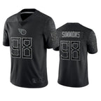 Silnrao T.Titans #98 Jeffery Simmons Player Black RFLCTV Limited Stitched Jerseys