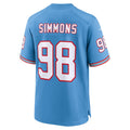 Silnrao T.Titans #98 Jeffery Simmons Player Light Blue Throwback Alternate Game Stitched Jerseys