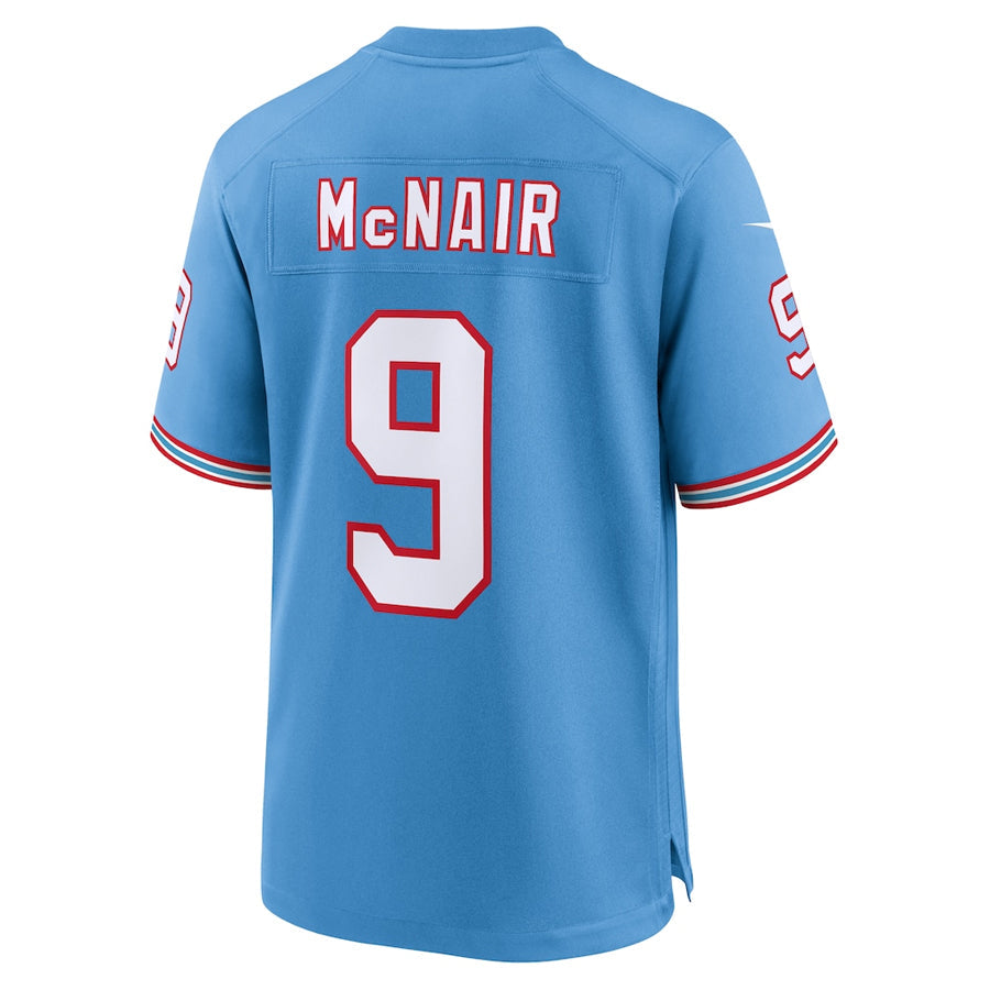 Silnrao T.Titans #9 Steve McNair Player Light Blue Throwback Alternate Game Stitched Jerseys