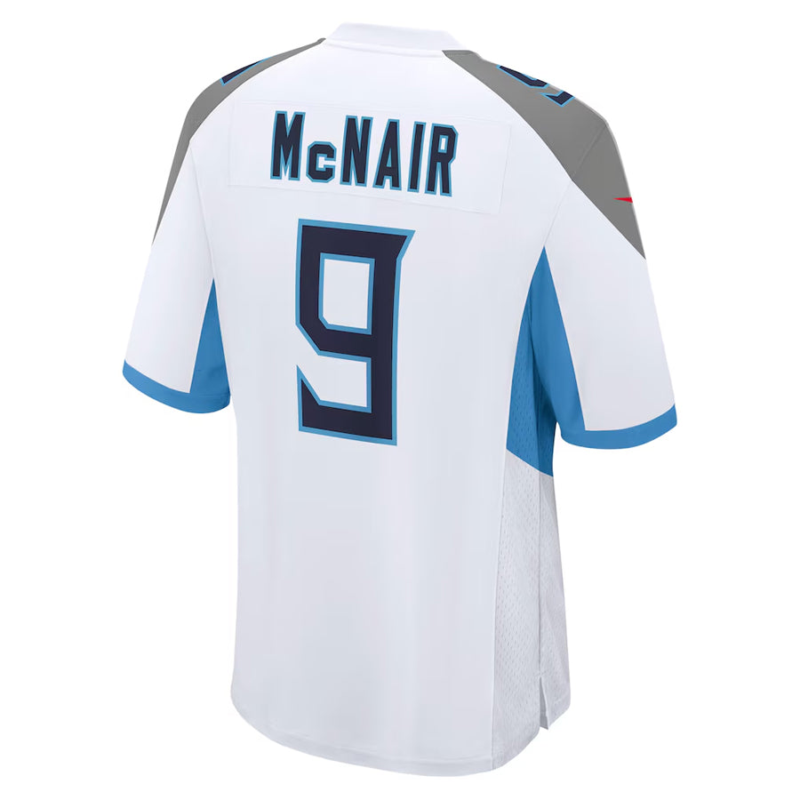 Silnrao T.Titans #9 Steve McNair Player White Home Game Stitched Jerseys