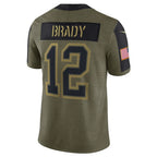 Silnrao TB.Buccaneers #12 Tom Brady Player Olive Salute To Service Stitched Jerseys