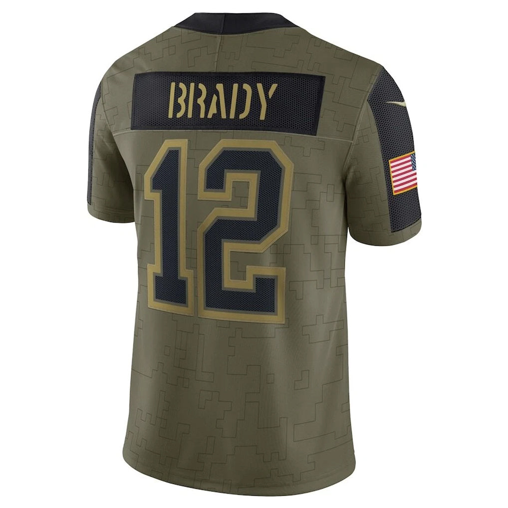 Silnrao TB.Buccaneers #12 Tom Brady Player Olive Salute To Service Stitched Jerseys