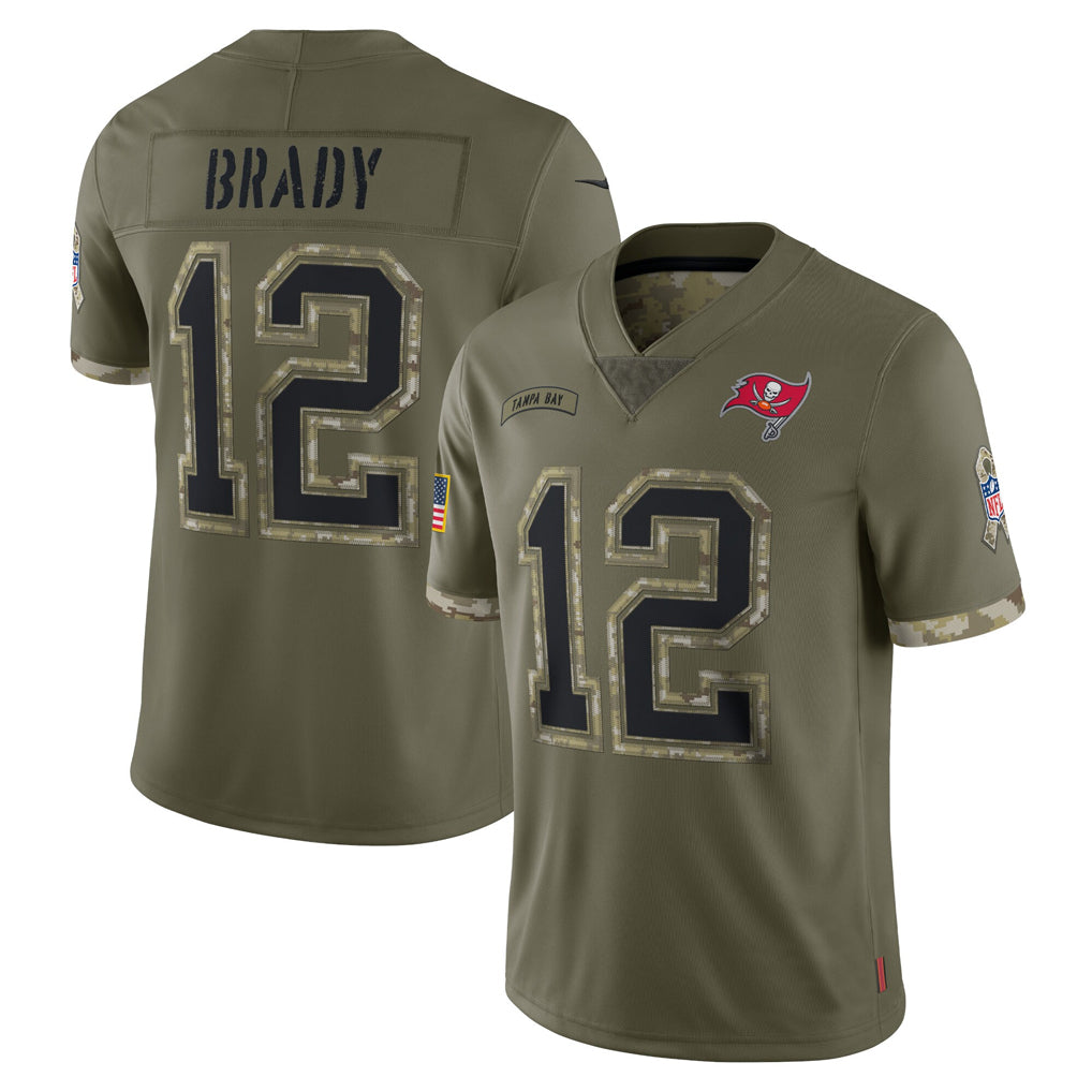 Silnrao TB.Buccaneers #12 Tom Brady Player Olive Salute To Service Limited Stitched Jerseys