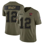 Silnrao TB.Buccaneers #12 Tom Brady Player Olive Salute To Service Vapor Limited Stitched Jerseys