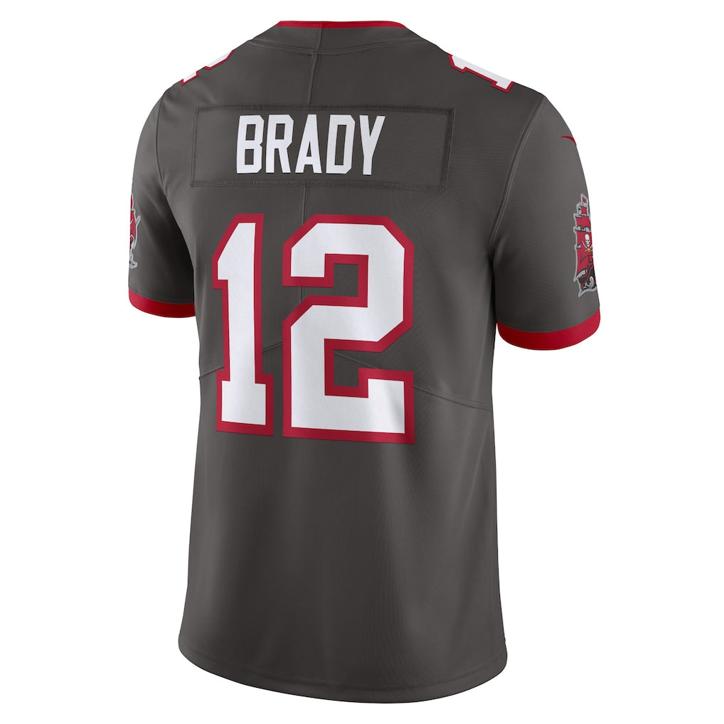 Silnrao TB.Buccaneers #12 Tom Brady Player Pewter Vapor F.U.S.E. Limited Stitched Jerseys