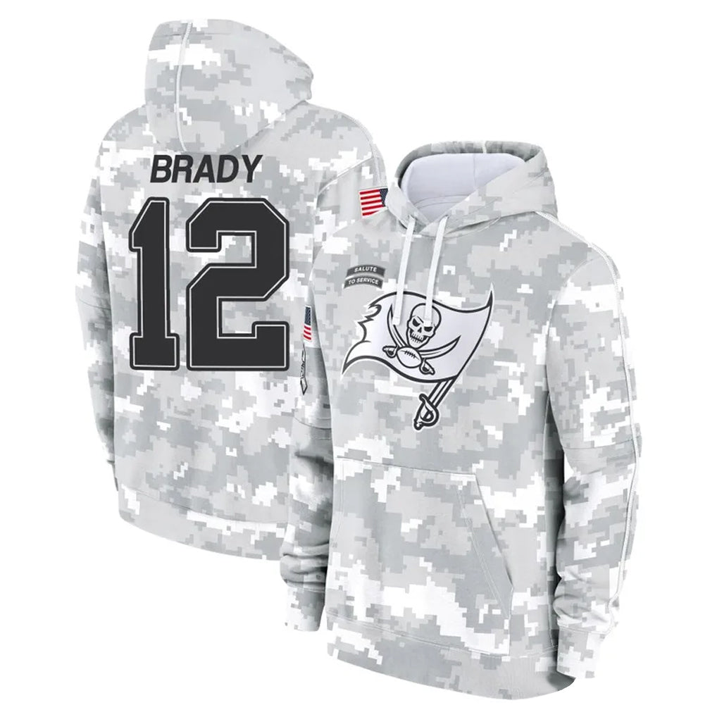 Silnrao TB.Buccaneers #12 Tom Brady Player Salute to Service Hoodies Stitched Jerseys