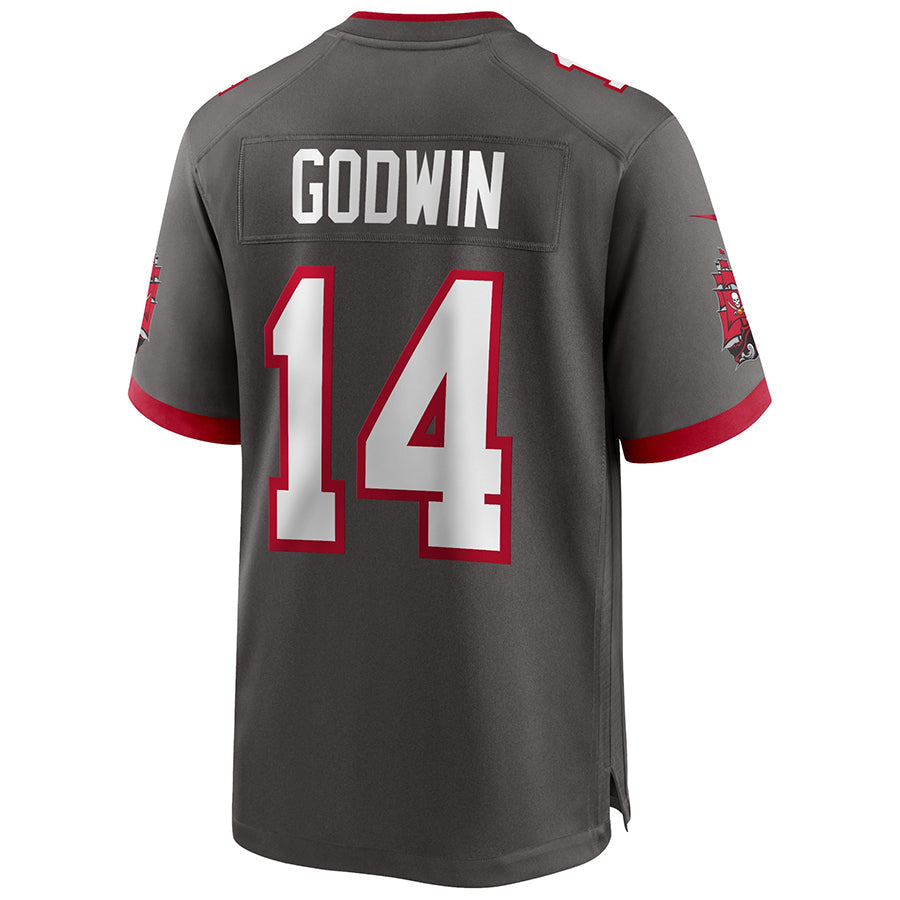 Silnrao TB.Buccaneers #14 Chris Godwin Jr. Player Deep Pewter Home Game Stitched Jerseys