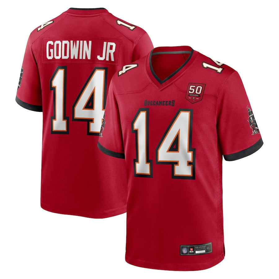 Silnrao TB.Buccaneers #14 Chris Godwin Jr. Player Red 50th Anniversary Game Stitched Jerseys