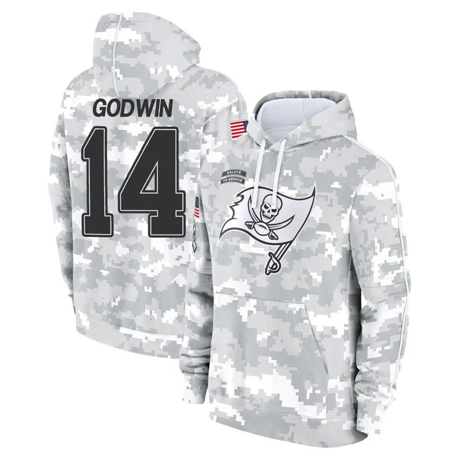 Silnrao TB.Buccaneers #14 Chris Godwin Jr. Player Salute to Service Hoodies Stitched Jerseys