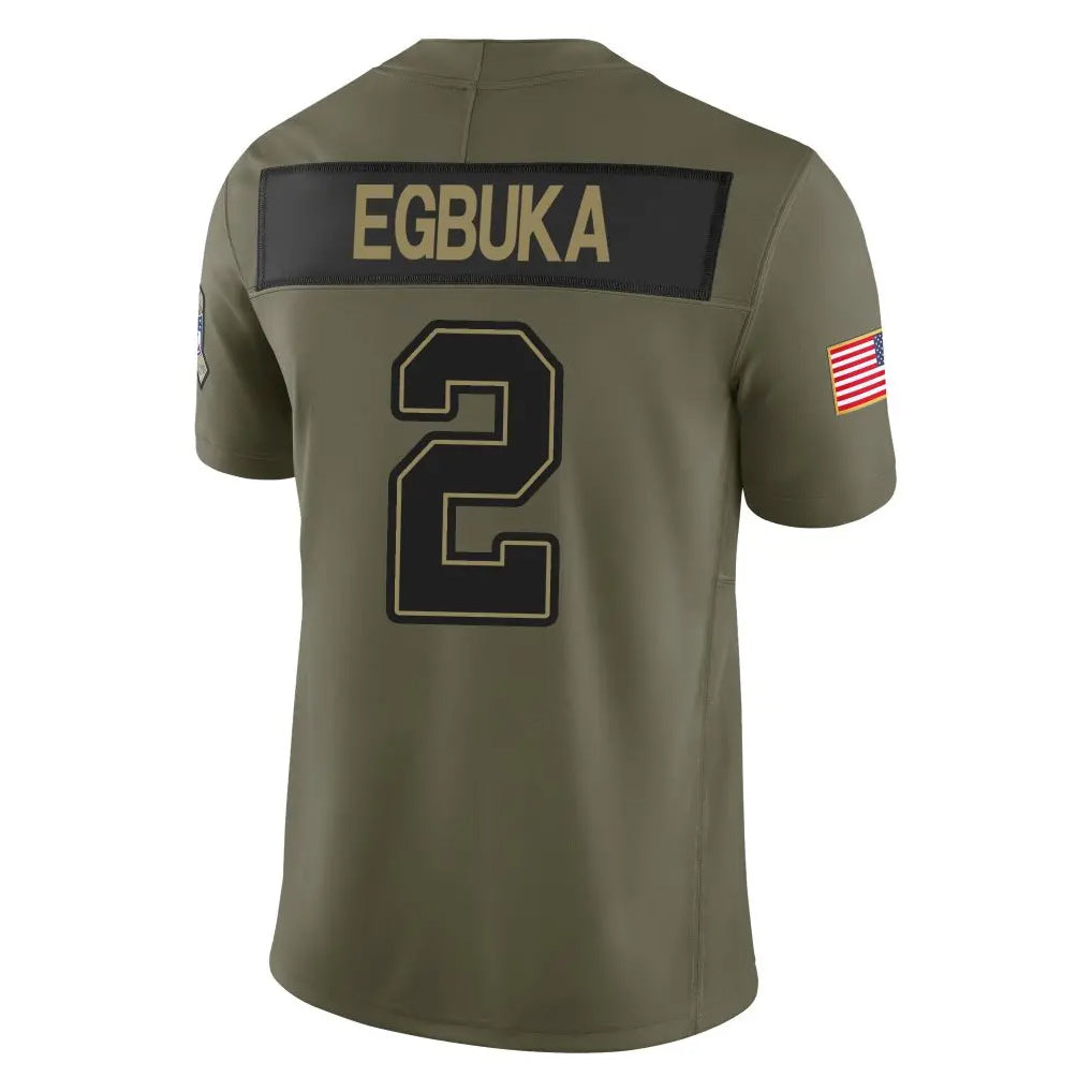 Silnrao TB.Buccaneers #2 Emeka Egbuka Player Salute to Service Limited Olive Stitched Jerseys