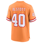 Silnrao TB.Buccaneers #40 Mike Alstott Orange Throwback Game Jersey American Stitched Jerseys