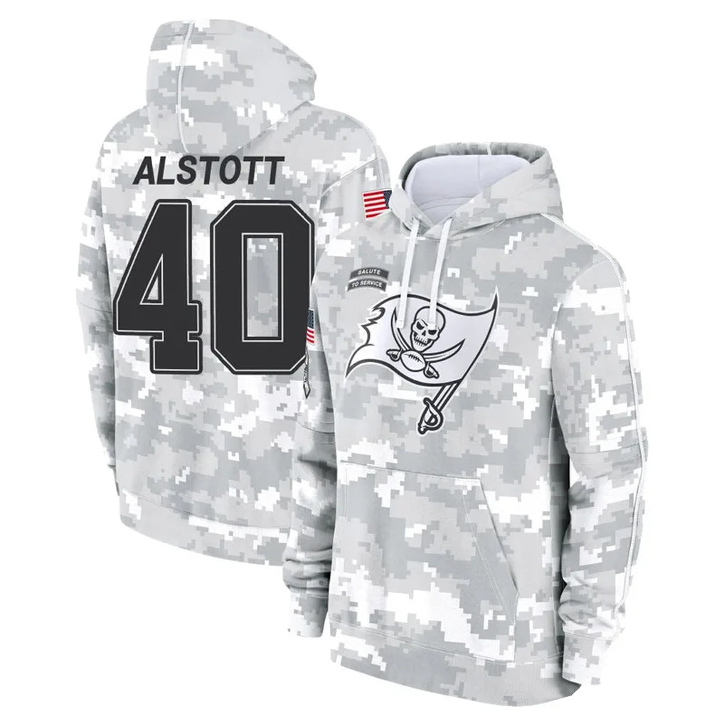 Silnrao TB.Buccaneers #40 Mike Alstott Player Arctic Camo Salute to Service Hoodies Stitched Jerseys