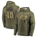 Silnrao TB.Buccaneers #40 Mike Alstott Player Olive Salute to Service Hoodies Stitched Jerseys