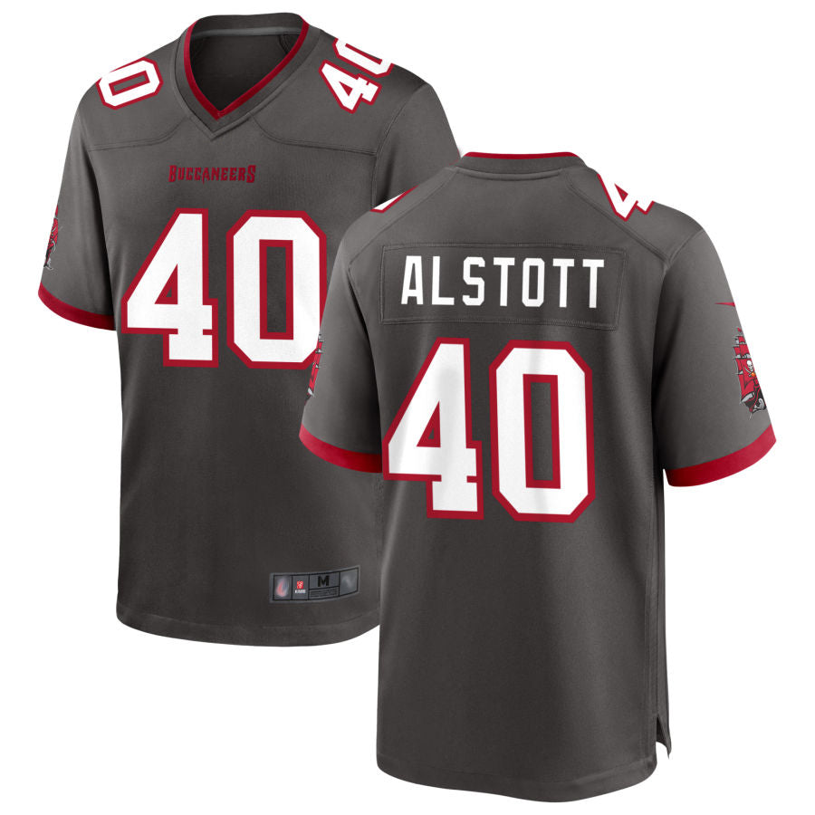 Silnrao TB.Buccaneers #40 Mike Alstott Player Pewter Game Stitched Jerseys